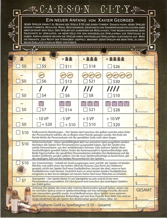 Cover image of Carson City: A New Beginning board game