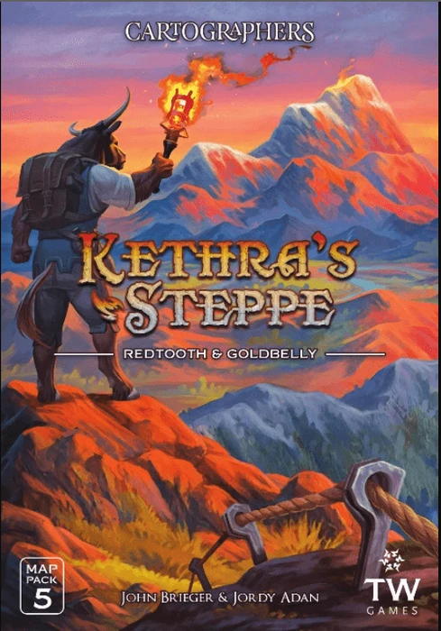 Cover image of Cartographers: Map Pack 5 – Kethra's Steppe: Redtooth & Goldbelly board game