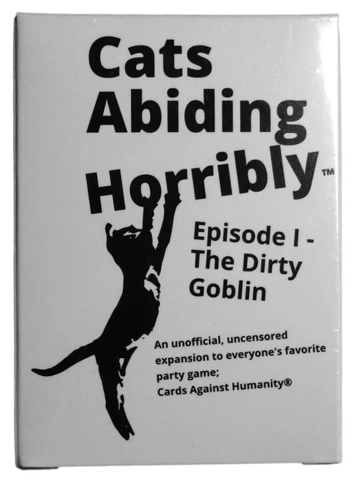 Cover image of Cats Abiding Horribly: Episode I – The Dirty Goblin (fan expansion for Cards Against Humanity) board game
