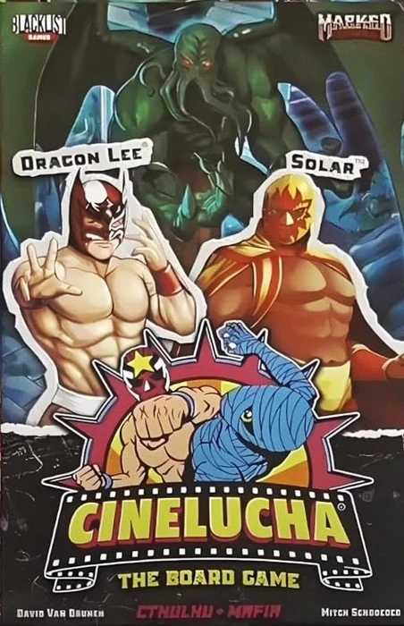 Cover image of CineLucha: Dragon Lee & Solar vs Cthulhu & The Mafia board game