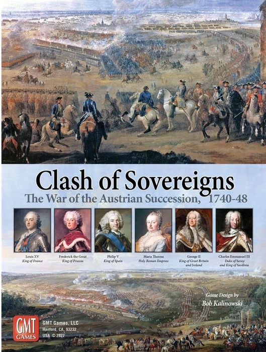 Cover image of Clash of Sovereigns: The War of the Austrian Succession, 1740-48 board game