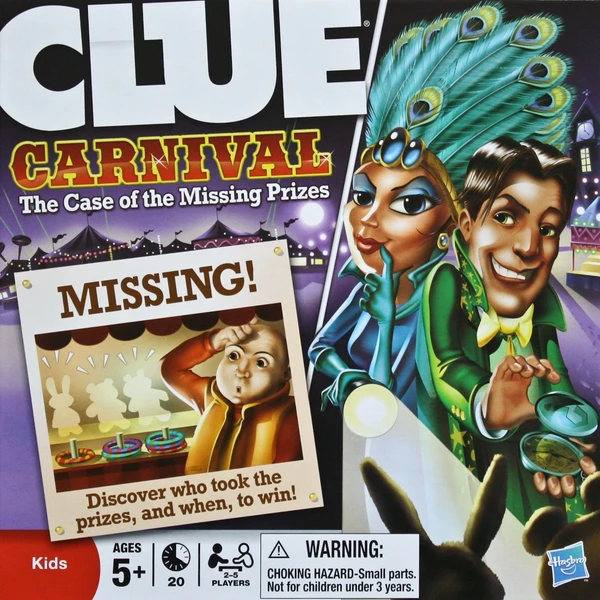 Cover image of Clue: Carnival – The Case of the Missing Prizes board game