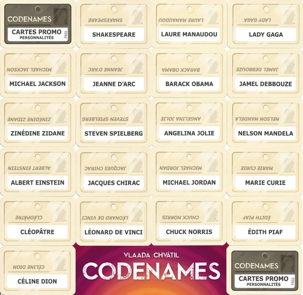 Cover image of Codenames: Cartes promo – Personnalités board game