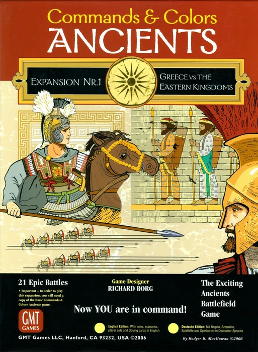 Cover image of Commands & Colors: Ancients Expansion Pack #1 – Greece & Eastern Kingdoms board game