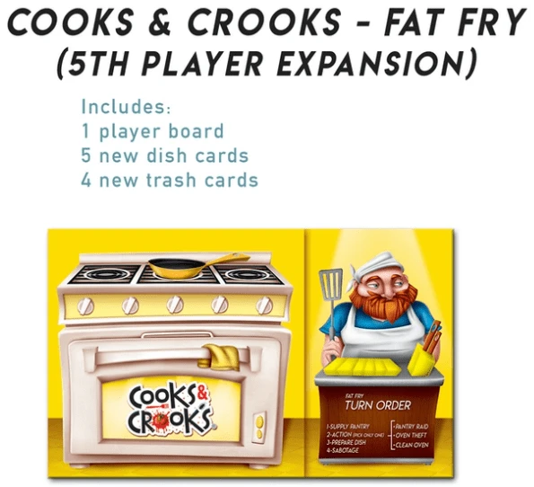 Cover image of Cooks & Crooks: Fat Fry 5th Player expansion board game