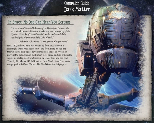 Cover image of Dark Matter (fan expansion for Arkham Horror Card Game) board game