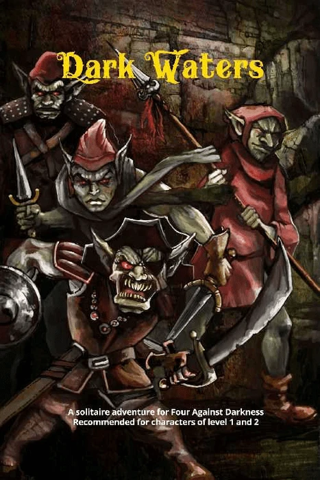 Cover image of Dark Waters: A Solitaire Adventure for Four Against Darkness board game