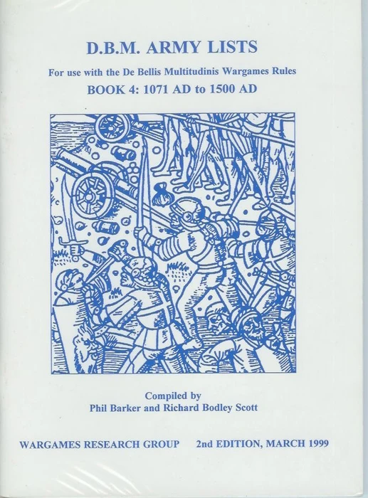 Cover image of DBM Army Lists Book 4: 1071 AD to 1500 AD board game