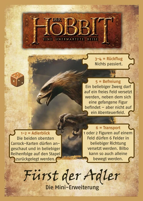 Cover image of Der Hobbit: Eine unerwartete Reise: Fürst der Adler – Die Mini-Erweiterung board game
