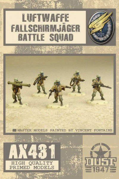Cover image of Dust 1947: Luftwaffe Fallschirmjäger Battle Squad board game