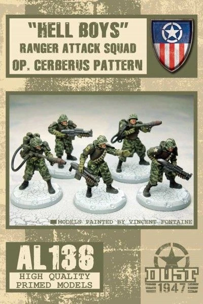 Cover image of Dust 1947: Ranger Attack Squad – "Hell boys" board game