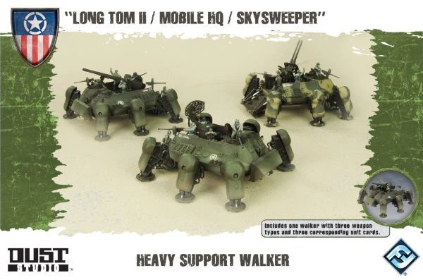 Cover image of Dust Tactics: Allies Heavy Support Walker – "Long Tom II / Mobile HQ / Skysweeper" board game