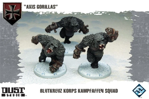 Cover image of Dust Tactics: Blutkreuz Korps Kampfaffen Squad – "Axis Gorillas" board game