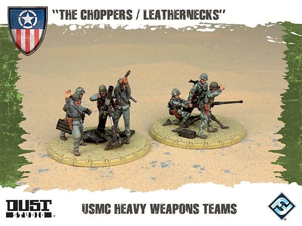 Cover image of Dust Tactics: USMC Heavy Weapons Teams – "The Choppers / Leathernecks" board game