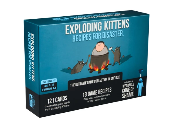 Cover image of Exploding Kittens: Recipes for Disaster board game