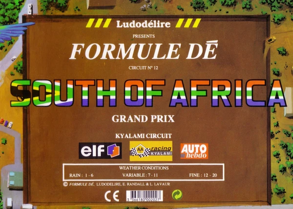 Cover image of Formule Dé Circuit № 12: SOUTH of AFRICA GRAND PRIX – Kyalami Circuit board game