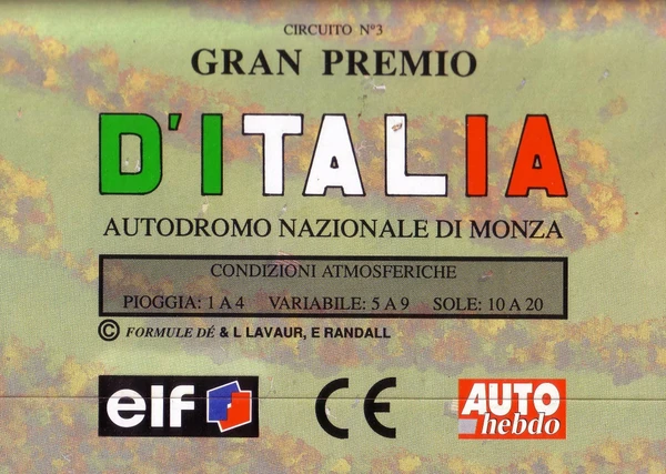 Cover image of Formule Dé Circuit № 3: GRAN PREMIO D'ITALIA – Autodromo Nazionale Monza board game