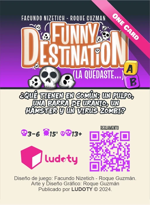 Cover image of Funny Destination (La Quedaste...): One Card board game