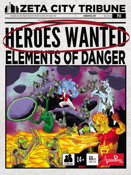 Cover image of Heroes Wanted: Elements of Danger board game