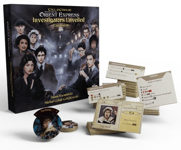 Cover image of Horror on the Orient Express: The Board Game – Investigators Unveiled Expansion board game