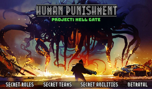 Cover image of Human Punishment: Social Deduction 2.0 – Project: Hell Gate board game
