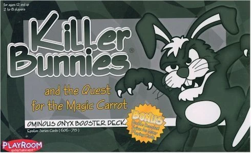 Cover image of Killer Bunnies and the Quest for the Magic Carrot: Ominous Onyx Booster board game