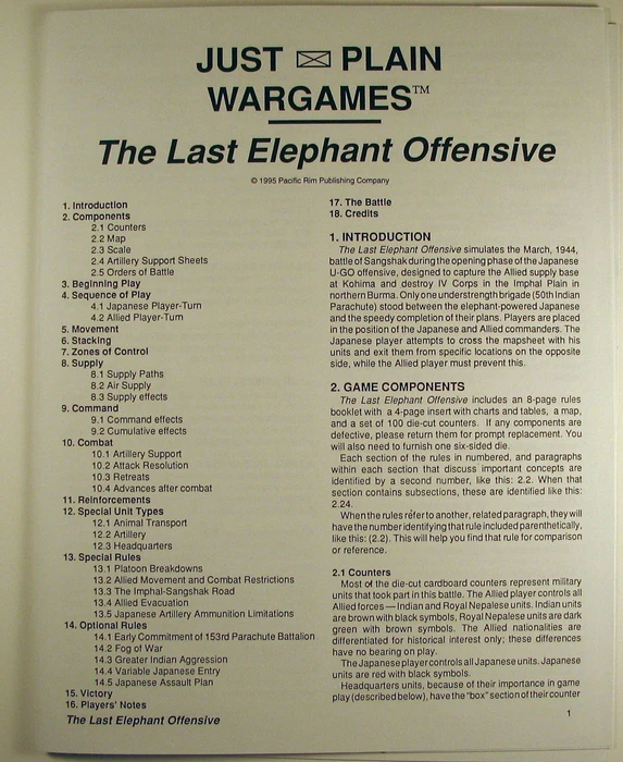 Cover image of Last Elephant Offensive: Sangshak, Burma 1944 board game
