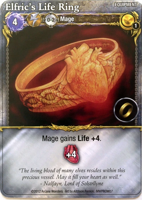 Cover image of Mage Wars: Elfric's Life Ring Promo Card board game