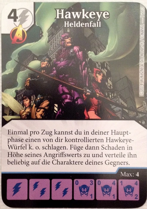 Cover image of Marvel Dice Masters: Avengers vs. X-Men - Hawkeye: Avengers Disassembled board game