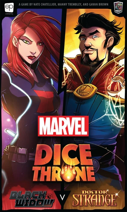 Cover image of Marvel Dice Throne: Black Widow v. Doctor Strange board game