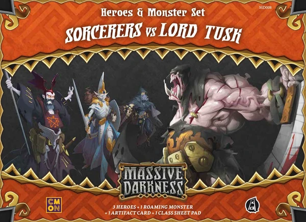 Cover image of Massive Darkness: Heroes & Monster Set – Sorcerers vs Lord Tusk board game