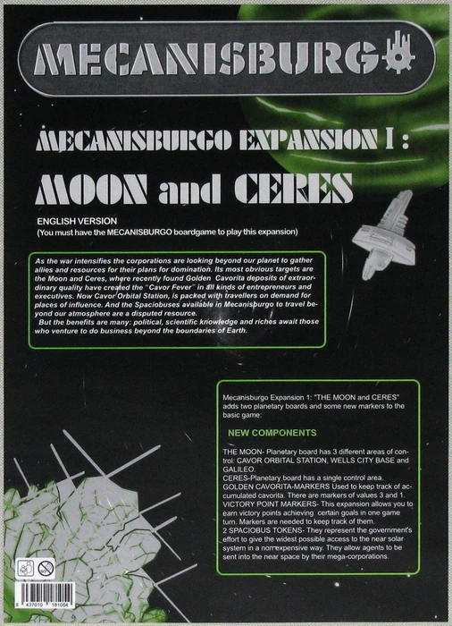 Cover image of Mecanisburgo: Expansion 1 – Moon and Ceres board game