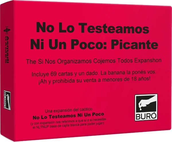 Cover image of No Lo Testeamos Ni Un Poco: Picante board game