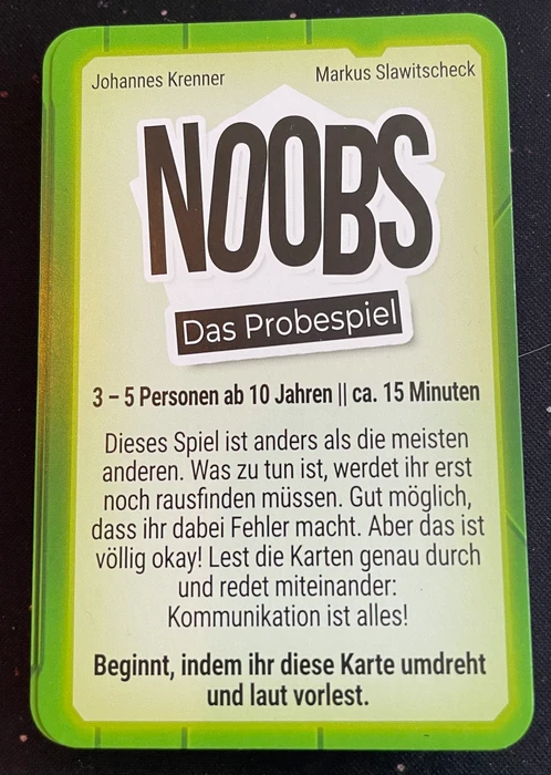 Cover image of Noobs: Das Probespiel board game