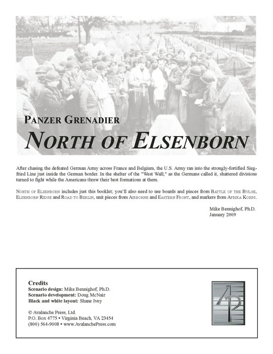 Cover image of Panzer Grenadier: North of Elsenborn board game