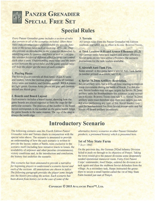 Cover image of Panzer Grenadier: Special Free Set board game