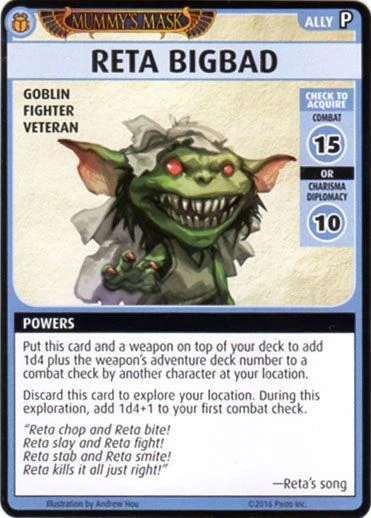 Cover image of Pathfinder Adventure Card Game: Mummy's Mask – "Reta Bigbad" Promo Card board game