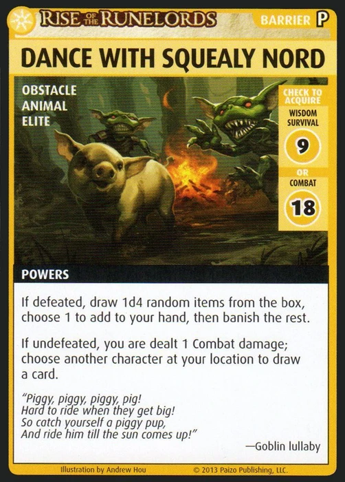 Cover image of Pathfinder Adventure Card Game: Rise of the Runelords – "Dance With Squealy Nord" Promo Card board game