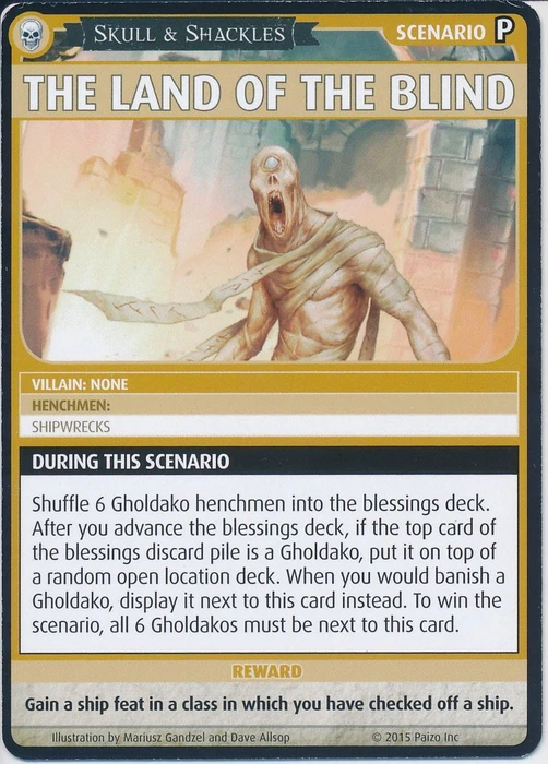 Cover image of Pathfinder Adventure Card Game: Skull & Shackles – "The Land of the Blind" Promo Card board game