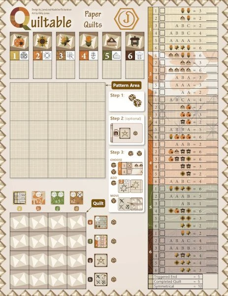 Cover image of Quiltable: Paper Quilts board game