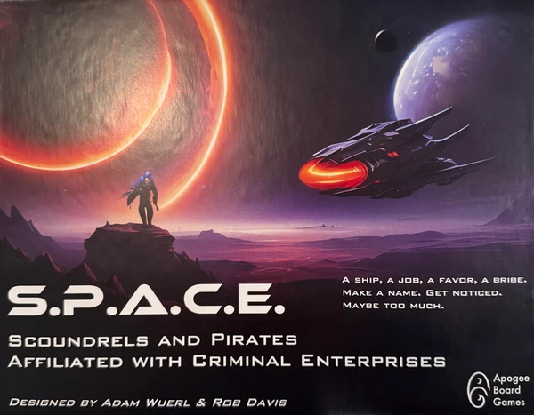 Cover image of S.P.A.C.E.: Scoundrels and Pirates Affiliated with Criminal Enterprises board game