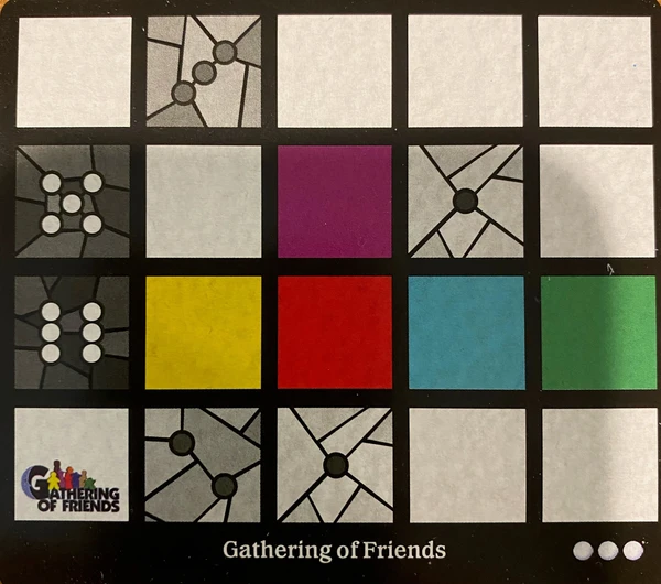 Cover image of Sagrada: Promo 17 – Gathering of Friends 2021 Window Pattern Card board game