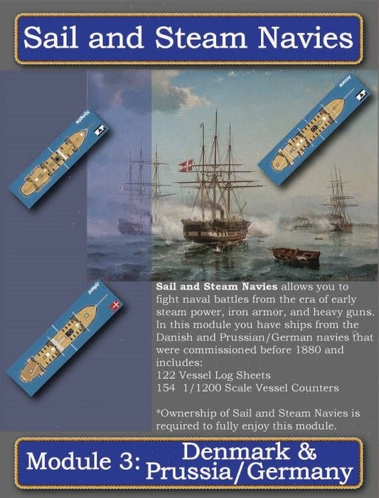 Cover image of Sail and Steam Navies: Module 3 – Denmark & Prussia/Germany board game