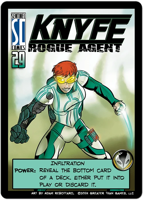 Cover image of Sentinels of the Multiverse: KNYFE Rogue Agent Promo Card board game