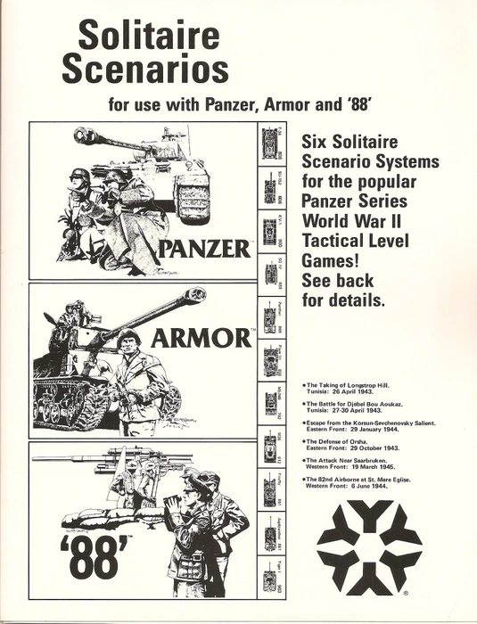 Cover image of Solitaire Scenarios for Use with Panzer, Armor, and 88 board game