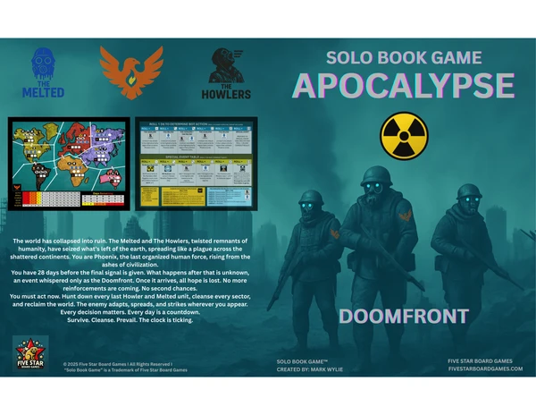 Cover image of Solo Book Game: Apocalypse – Doomfront board game