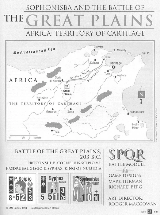 Cover image of Sophonisba and the Battle of the Great Plains: Africa – Territory of Carthage: SPQR Battle Module board game