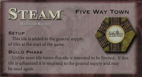 Cover image of Steam: Five Way Town board game