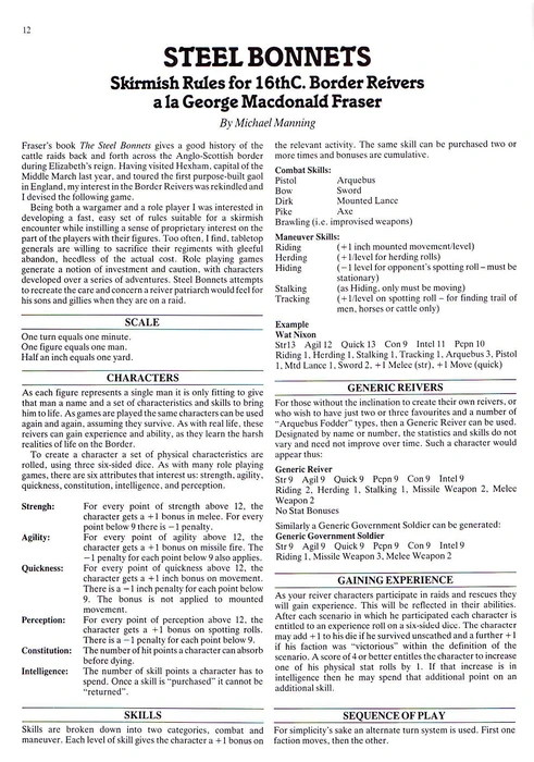Cover image of Steel Bonnets: Skirmish Rules for 16th Century Border Reivers board game