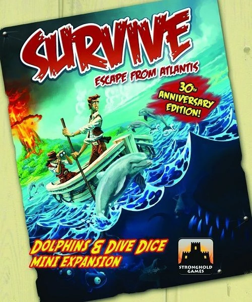 Cover image of Survive: Escape from Atlantis! – Dolphins & Dive Dice Mini Expansion board game